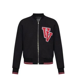 Versace Virgin Wool Bomber Jacket Men Black Jackets